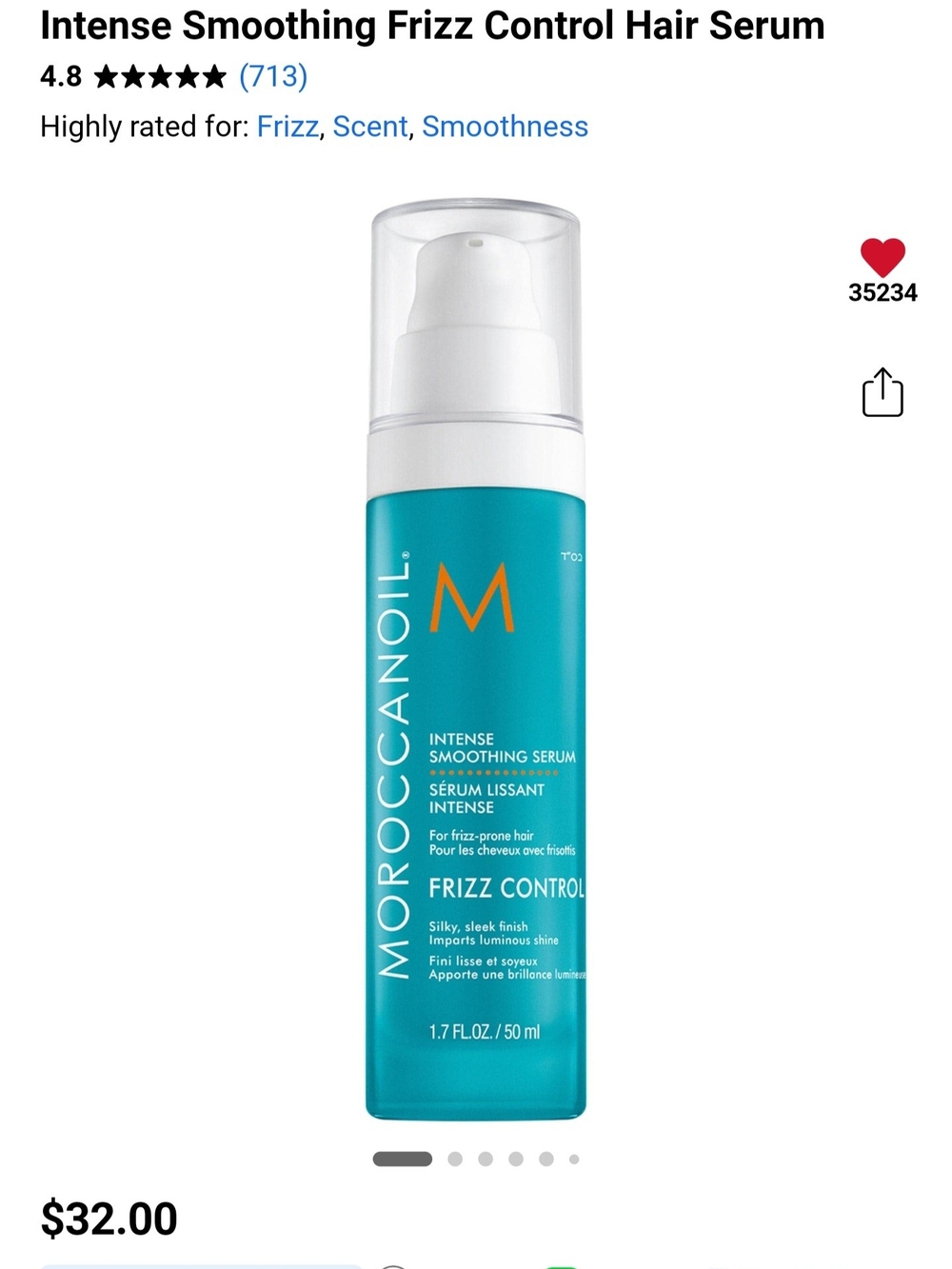 Moroccanoil Intense Smoothing Serum Full Size
